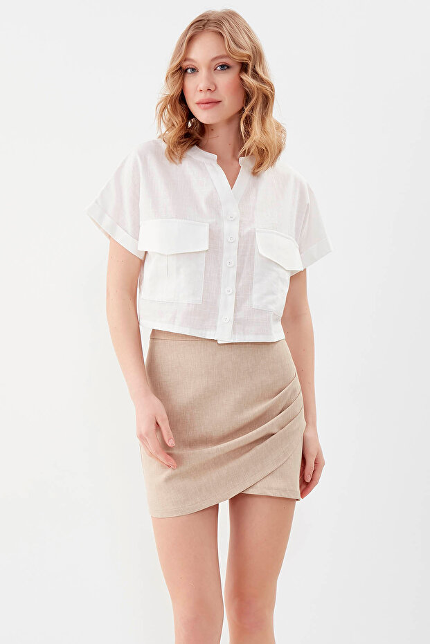 Seitlich geraffter Minirock - 1