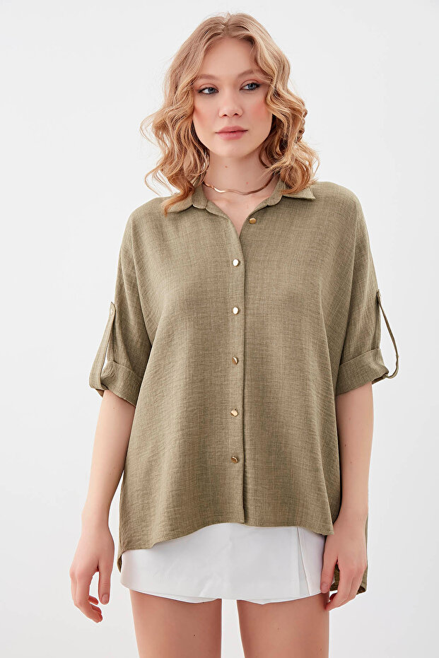 Off Shoulder Loose πουκάμισο - 1