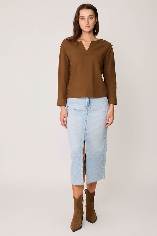 قطع الخامس الرقبة عكس غرزة بلوزة - 1