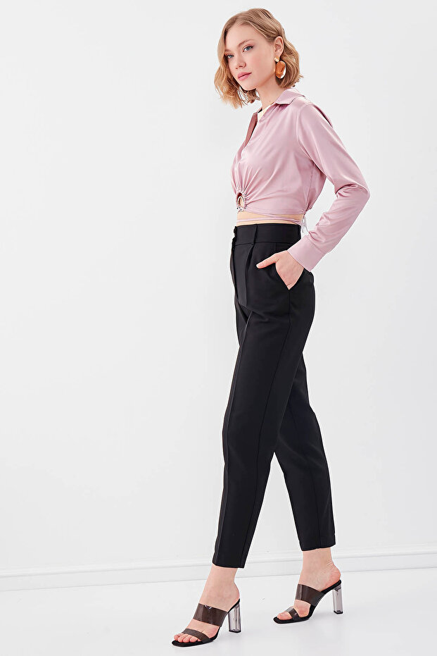 Çift Düğmeli Havuç Pantolon - 3