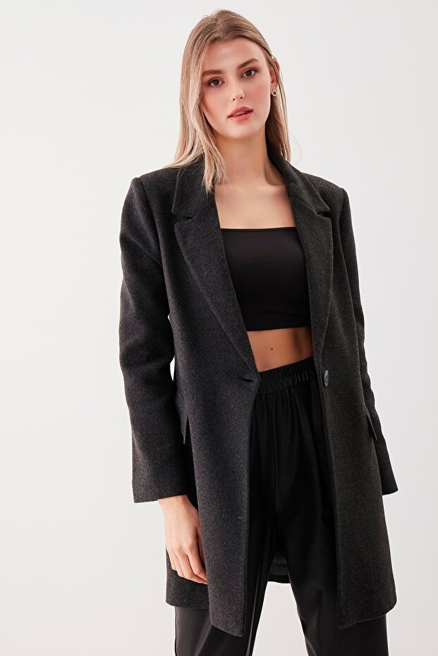 Lined Single Button Cashmere Coat - 2