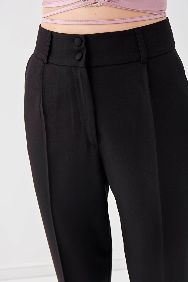 Çift Düğmeli Havuç Pantolon - 2