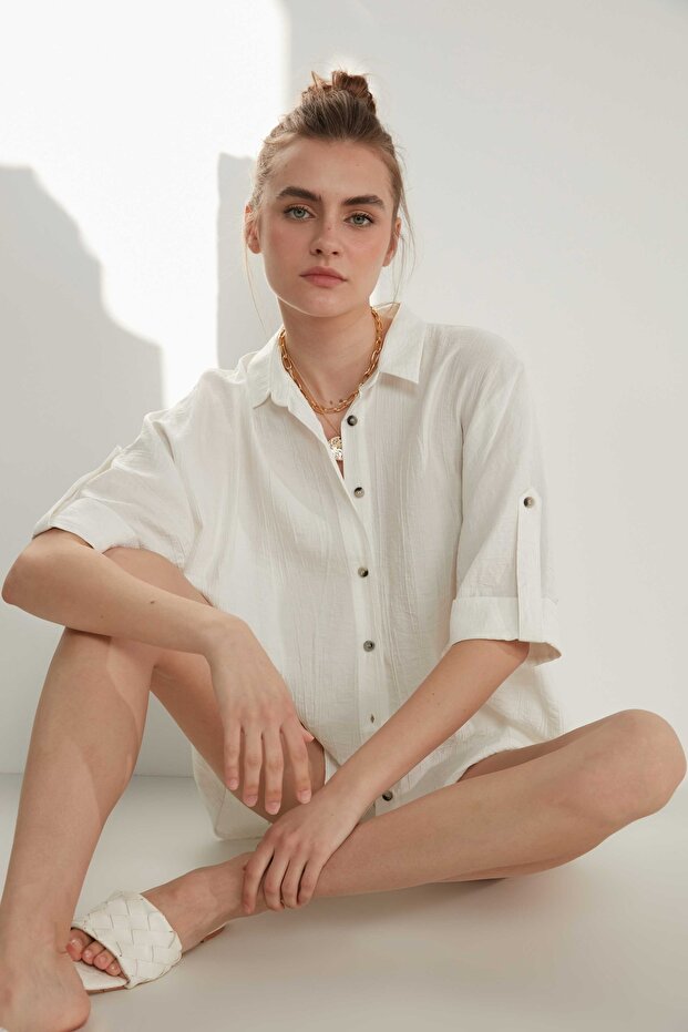 Krinkıl Kısa Kol Gömlek - 1