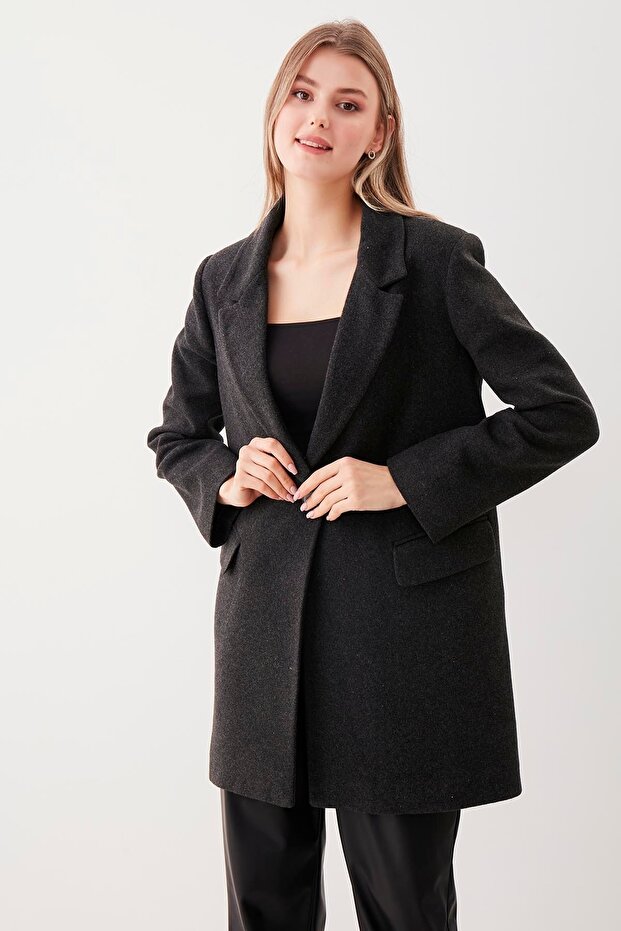Lined Single Button Cashmere Coat - 5