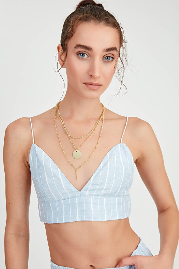 İp Askılı Çizgili Büstiyer - 2