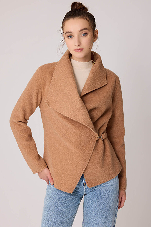 سترة قطع غير متماثلة مع ربطة عنق إكسسوارات - 4