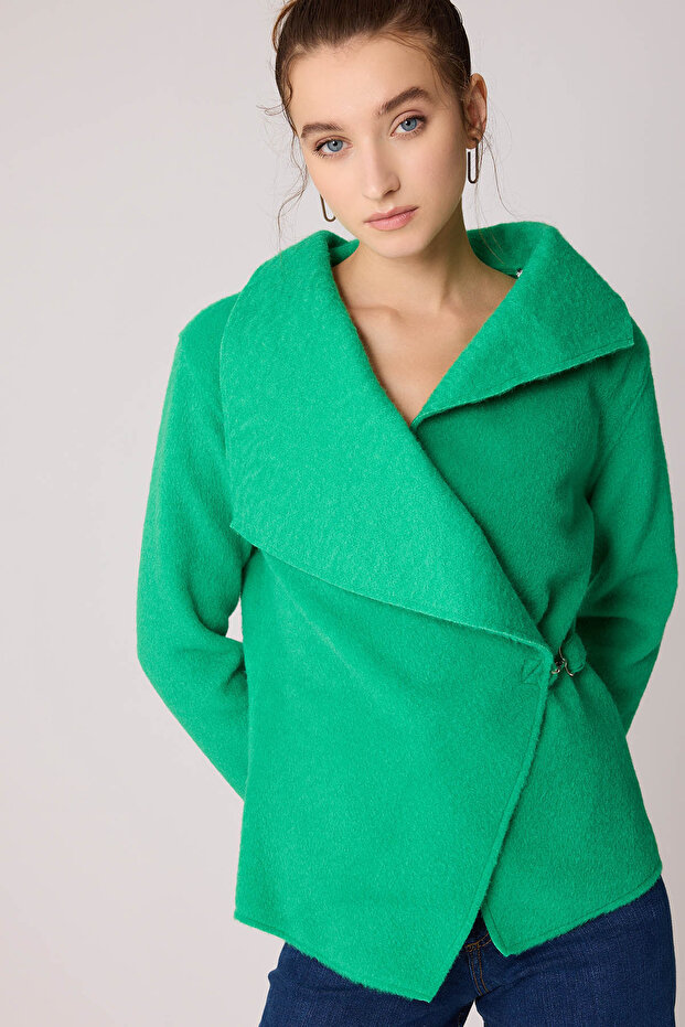 سترة قطع غير متماثلة مع ربطة عنق إكسسوارات - 4