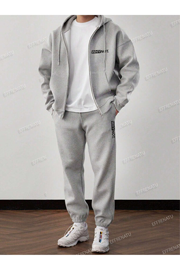 Hila fashion tracksuit set - Printed Oversized Hooded Fleece-Lined