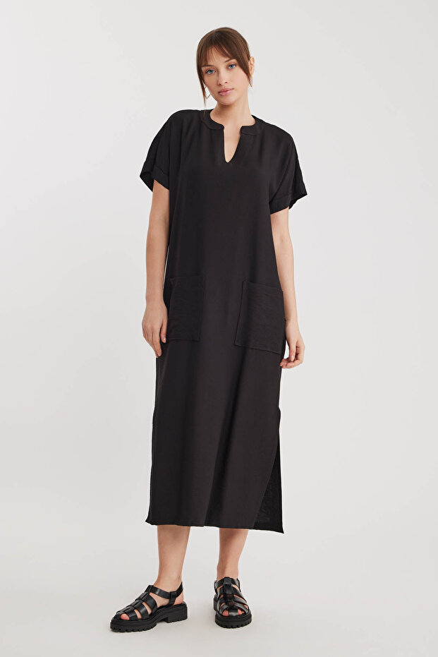 Double Pocket Dress with Side Slits