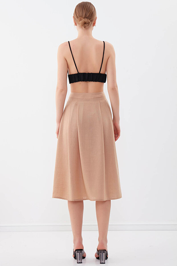 Button Front Midi Skirt - 5