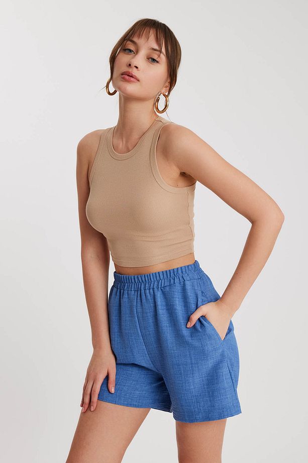 Beli Lastikli Cepli Şort - 3