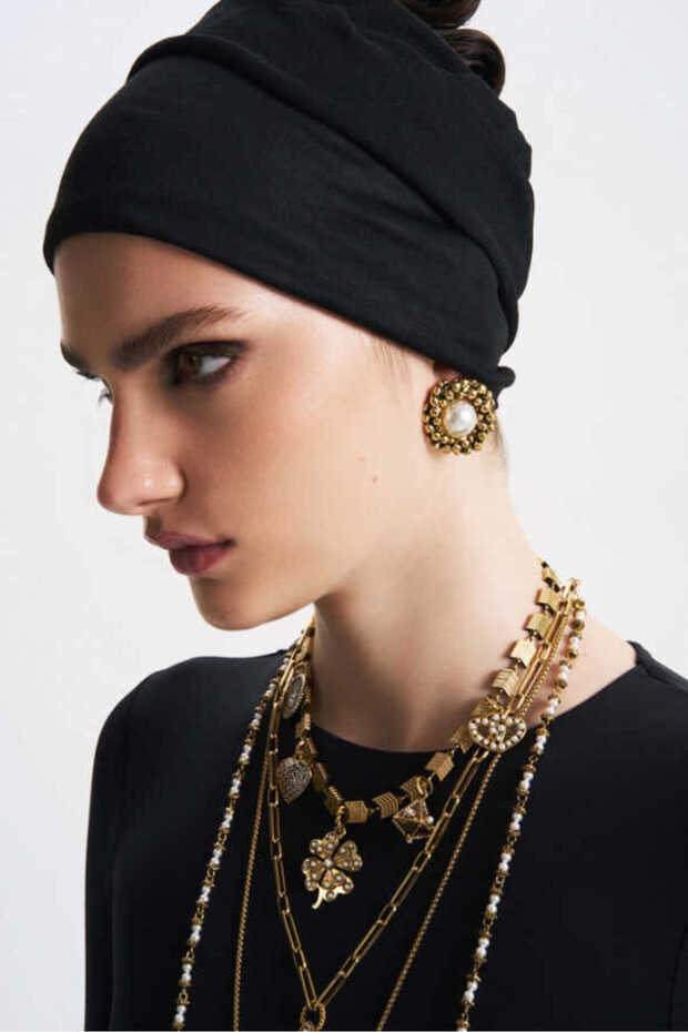 In Touch Inci Altın Kaplama Klips Küpe - 5