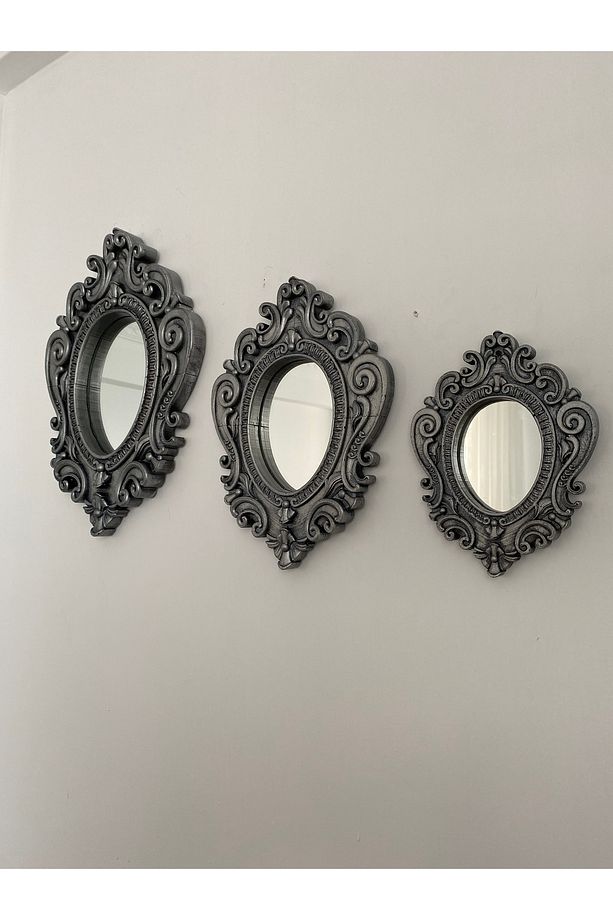 Oval Ayna Set Vintage 3 lü Ayna Set - 3