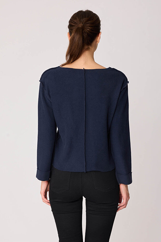 قطع الخامس الرقبة عكس غرزة بلوزة - 5