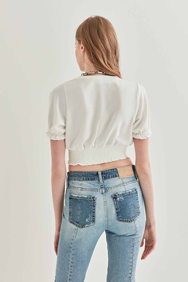 Bluse mit Rüschenärmeln und Rock - 5