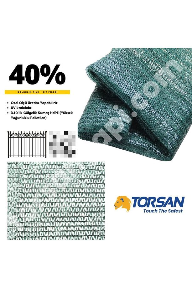 Gölge Tülü – 40lık Gölgelik File – Çit Filesi – Yeşil Renk - Düz - 2 Metre X 1 Metre - 2