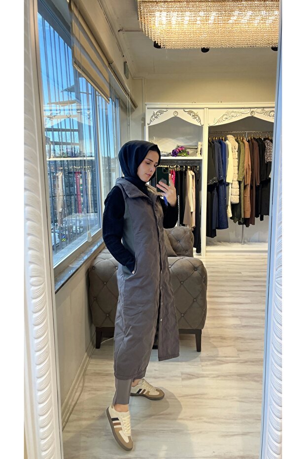 6916 Kapitone Haki Yelek - 3