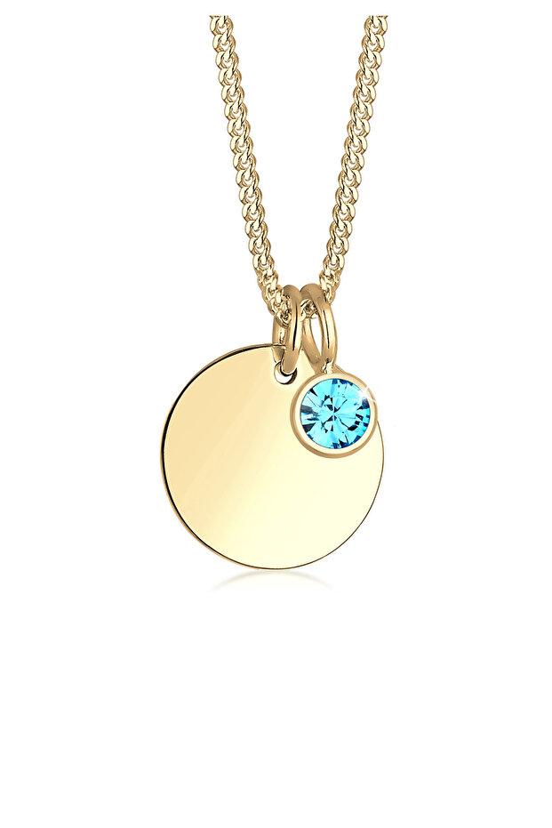 Náhrdelník s krystaly pro narození v dubnu, stříbro 925, pozlacené - 1