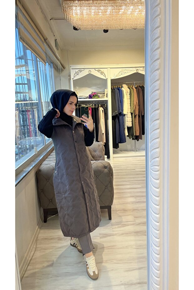 6916 Kapitone Haki Yelek - 2