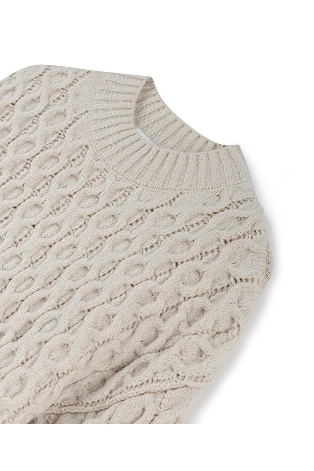 Textured comfortable cut sweater - 4