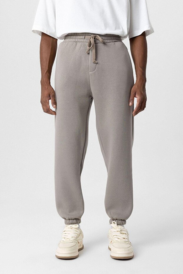 Basıc Oversize Jogger Eşofman Altı Vizon - 1