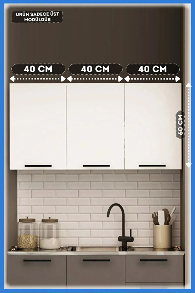 120 Cm Dani Mini Üst Mutfak Dolabı - 1