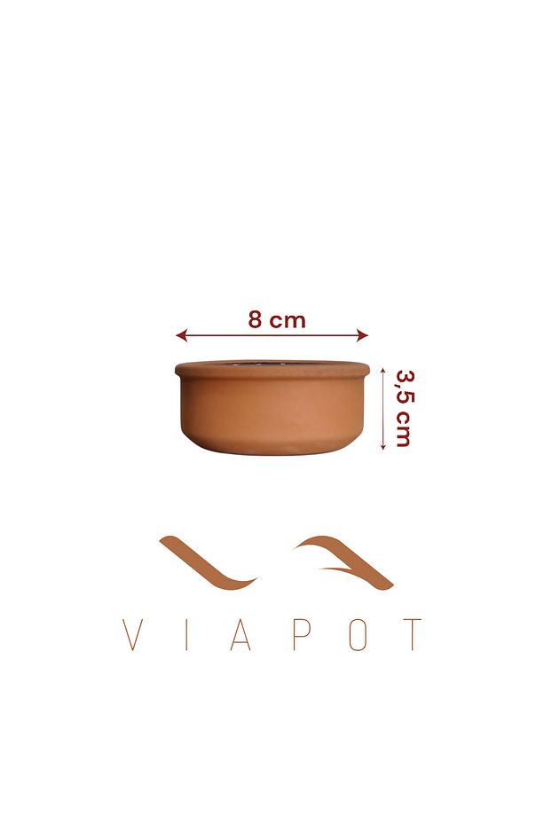 Çamlıca Toprak Güveç Sosluk Kase Içi Sırlı 4 Adet Çömlek 8x3,5cm 80ml - 3