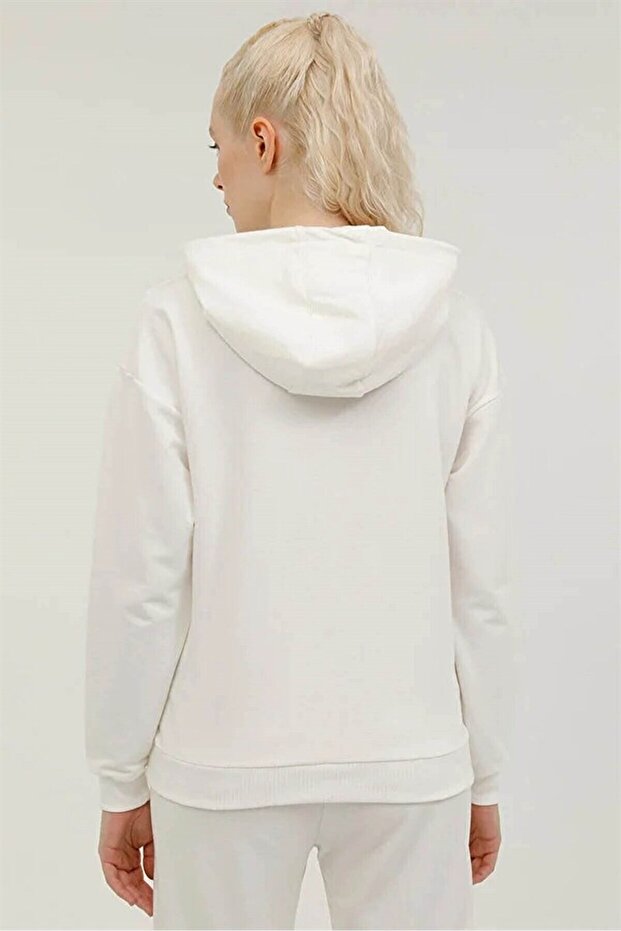 Kadın Sn80 Basıc Hoodıe 2 Pr Sweatshırt Ekru - 4