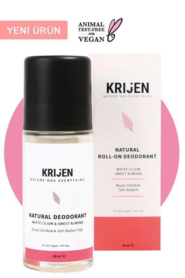 Doğal Deodorant - Beyaz Zambak & Tatlı Badem Roll-On Deodorant 50 Ml - Bitkisel Ter Kokusu Önleyici - 1