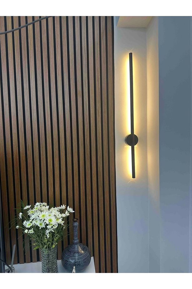 75 CM KROM KASA SARI IŞIK ELEKTRİKLİ ANAHTARLI ÇUBUK-STİCK-TABLO-KORİDOR-YATAK BAŞI APLİK - BİR ADET - 1