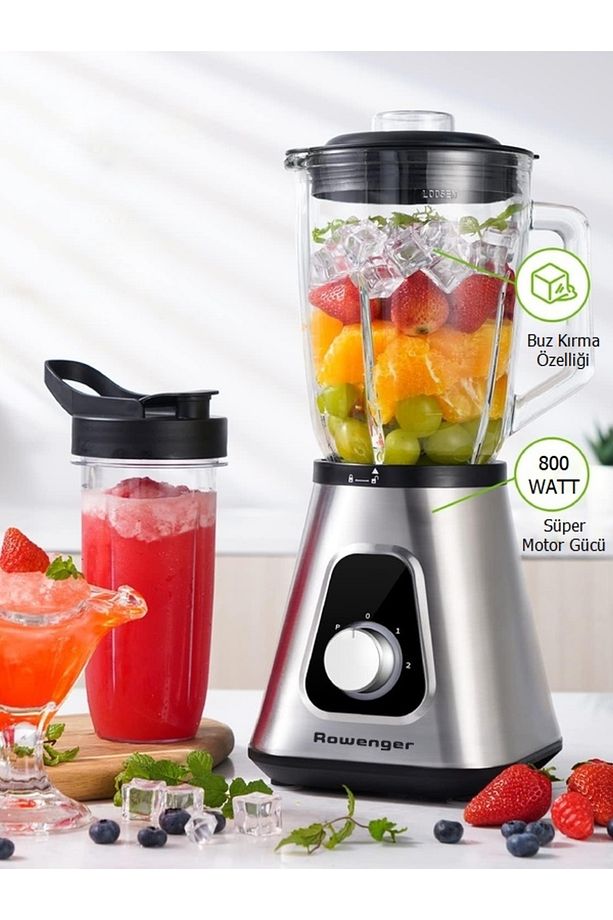2in1 Inox 1.5lt Cam Hazneli Sürahili Smoothie Blender 600ml Kişisel Blender - 5