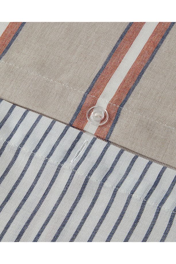 Cool Stripe İpliği Boyalı Çift Kişilik Nevresim Takımı 200x220 cm Terracota - Bej - 6