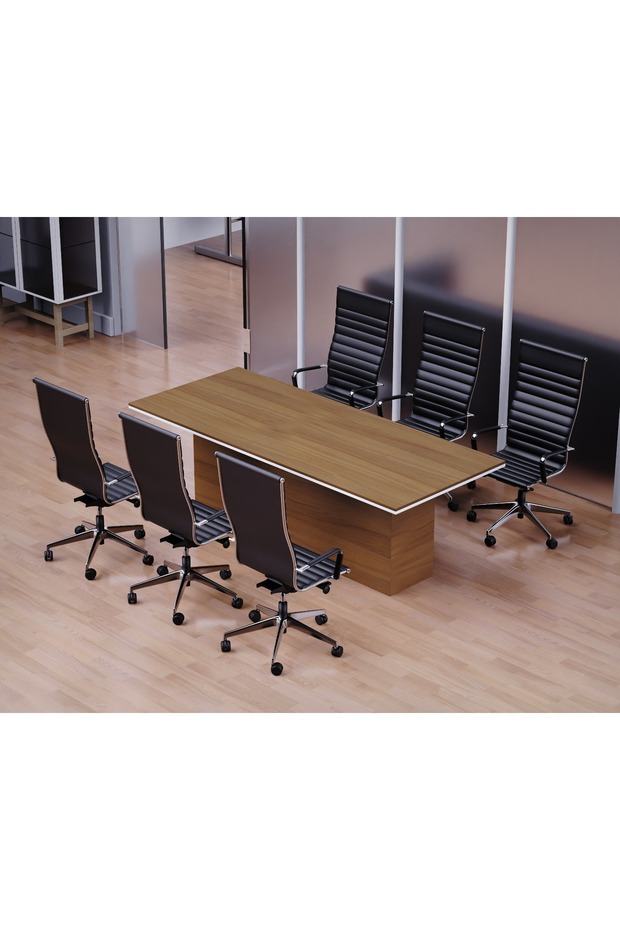 Stylish Conference Meeting Table, Office Table, Conference Room Table-Natural Dijon Walnut, 240CM