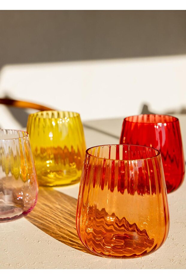 Glass Water Cup Orange 450 ml Brd0127