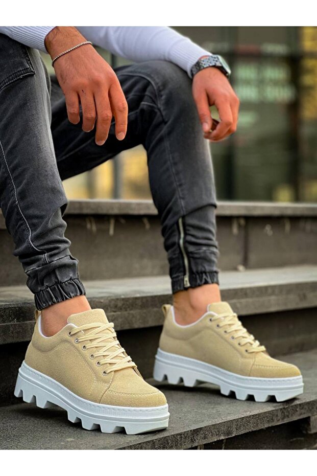 KB 056 Bej Süet Günlük Unisex Ayakkabı – Hafif Yapı - 3
