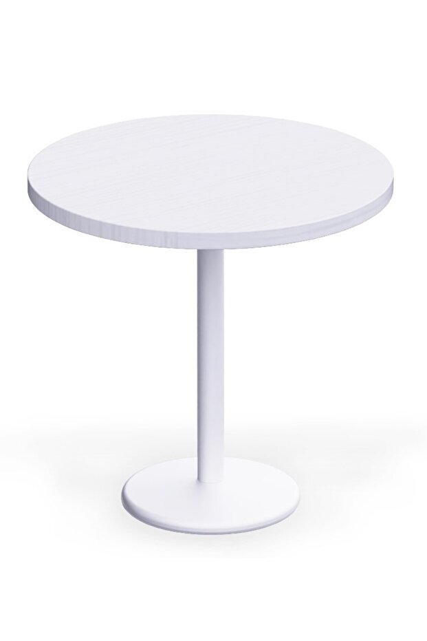 Round Pantry Table, Simple Modern Design Coffee Task for Home Office, (80 cm Dia, White)