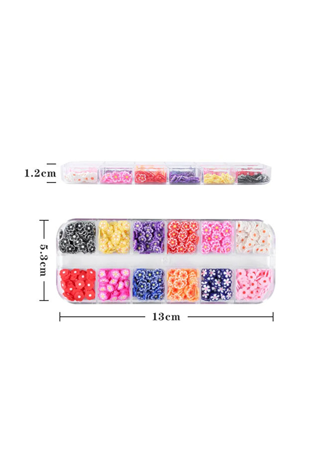 12 Model Mini Çiçek Tırnak Süsleme Pulları - 3