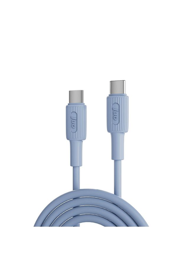 60w Usb Type-c To Type-c Silikon Hızlı Şarj Ve Data Kablosu Mavi 1 Metre - 1