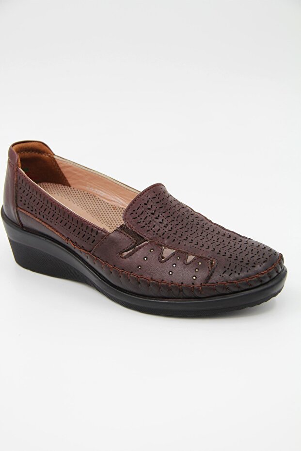 26202 Genuine Leather Women's Classic Shoes - Brown