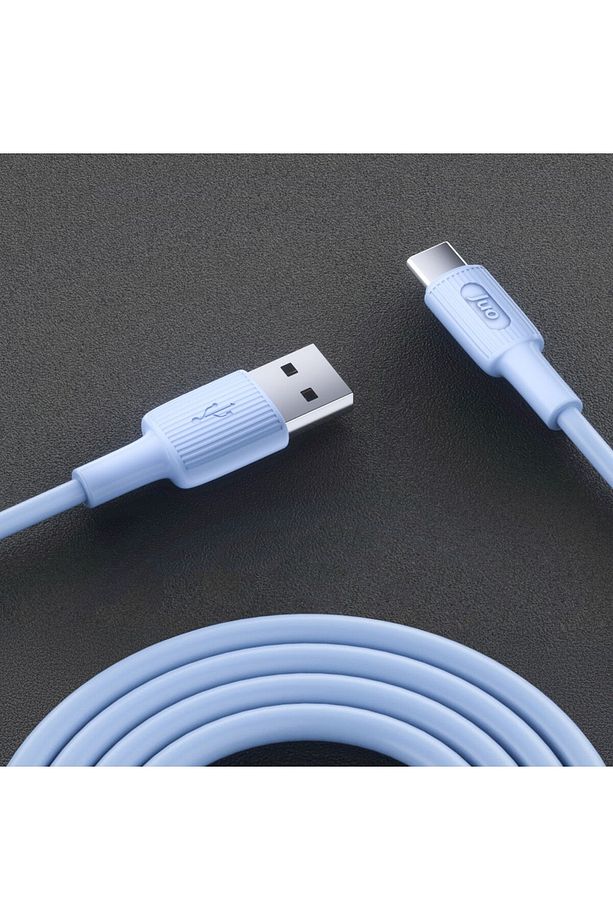 12w Usb-a To Type-c Silikon Hızlı Şarj Ve Data Kablosu Mavi 1 Metre - 4