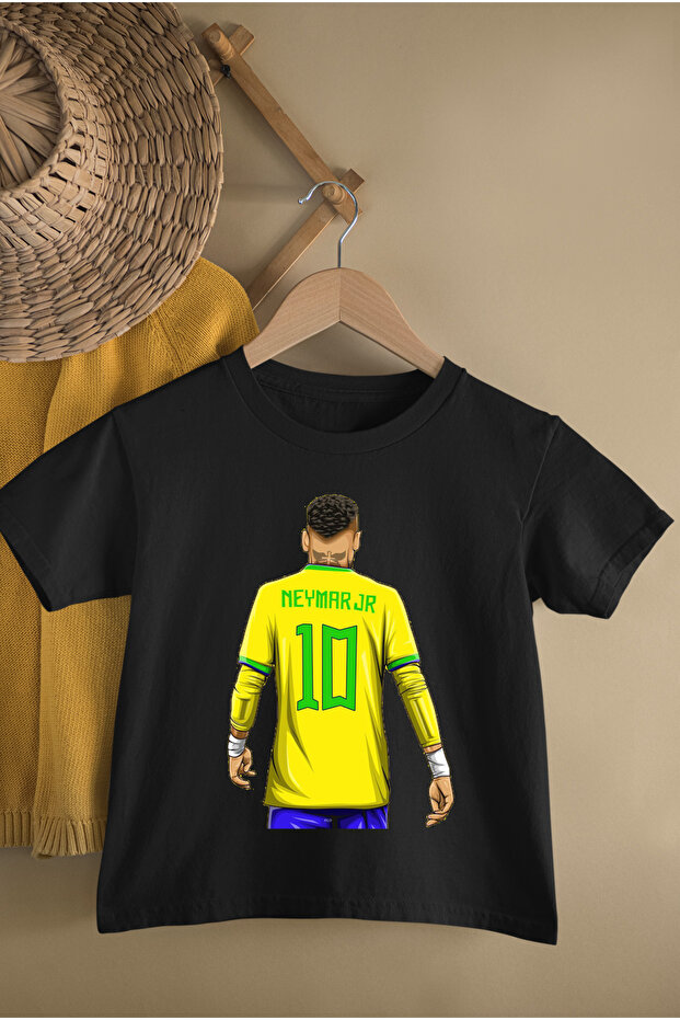 Neymar Printed Cycling Neck Cotton Short Sleeve Children's Tshirt