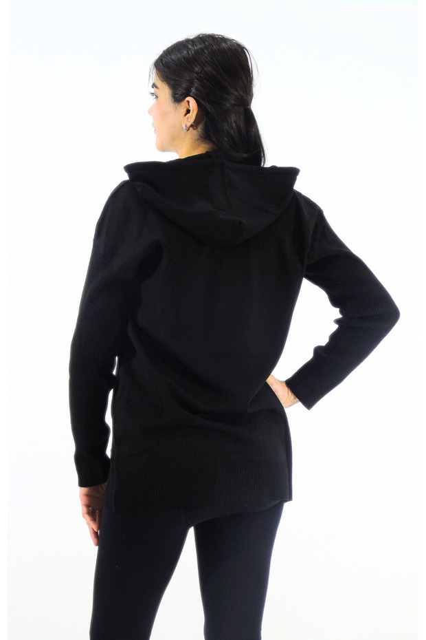 Kapüşonlu Triko Kazak - 2