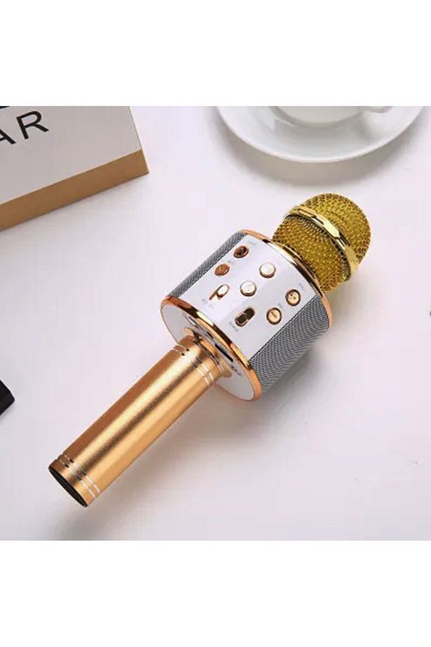 Kareoke Mikrofon Bluetooth Hoparlör Ses Değiştirme-SD KART-USB Şarjlı Özellikli - 1