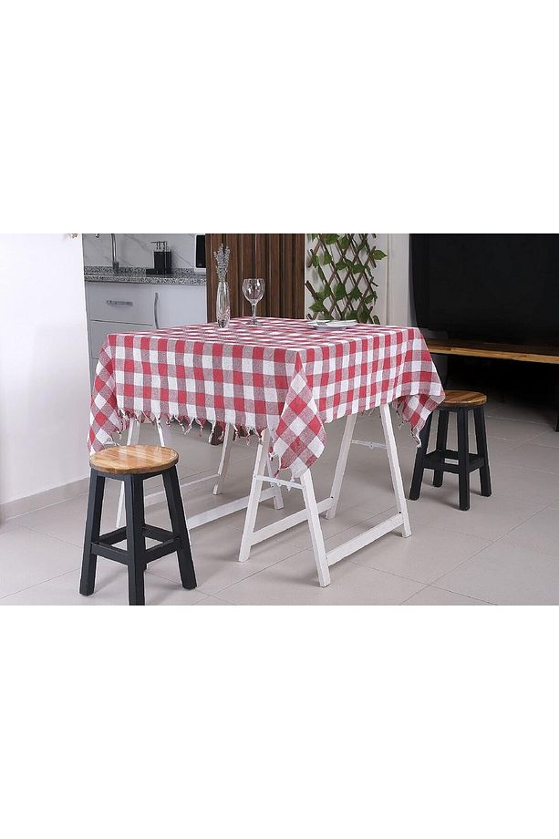 Çok Amaçlı Sofra Bezi Piknik Örtüsü & Masa Örtüsü Ekose Pötikare 140x140 Cm - 3
