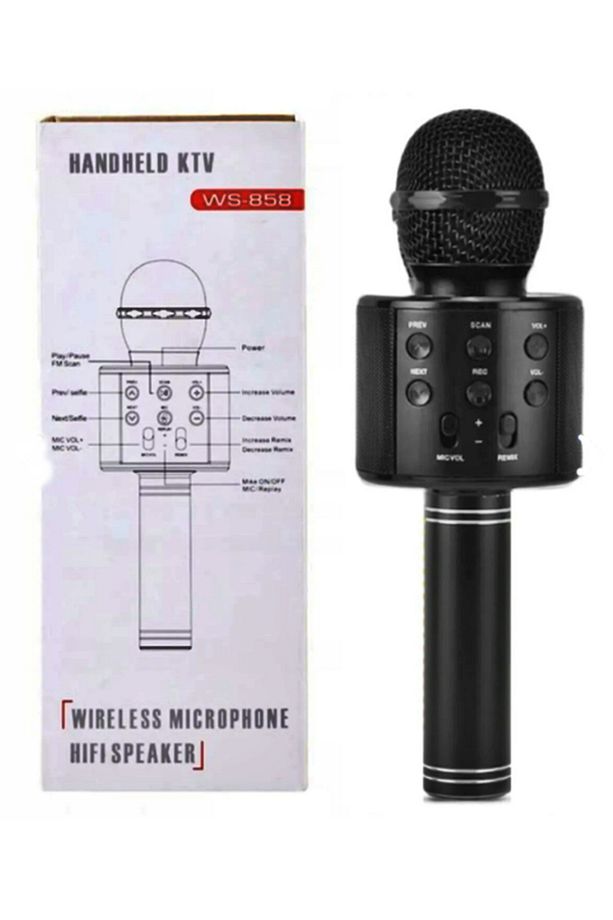 Kareoke Mikrofon Bluetooth Hoparlör Ses Değiştirme-SD KART-USB Şarjlı Özellikli - 2