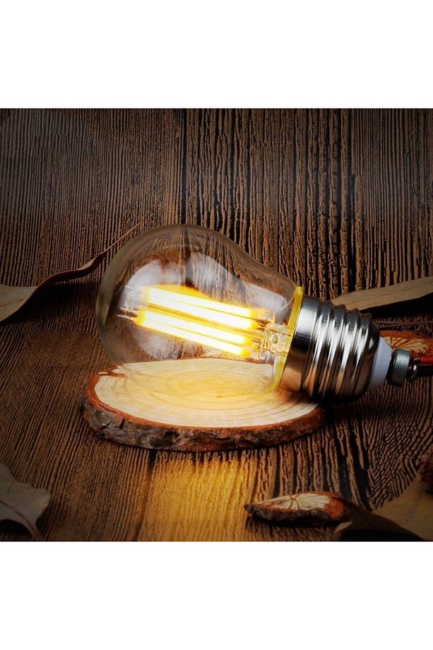 6 Watt Mini Top Ampul Led Filament G45 Şeffaf Cam Rustik Ampul E27 Duy 3000k Gün Işığı 10 Adet - 4