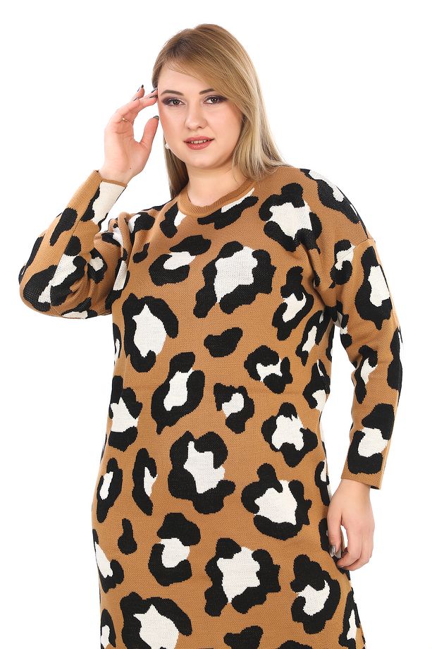 Leopar desen Triko elbise - 7