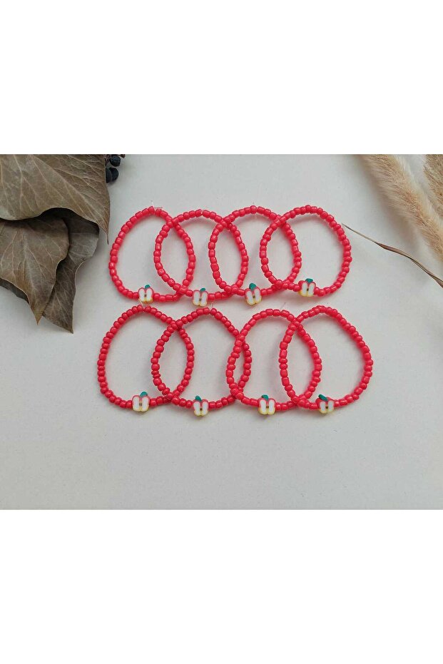 Children's Bracelet with Apple Kindergarten, Nursery, Karne, Graduation, Organization, Birthday 10Pcs