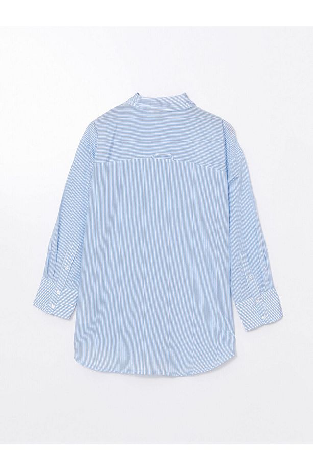 LCW Modest Çizgili Oversize Kadın Gömlek Tunik - 6