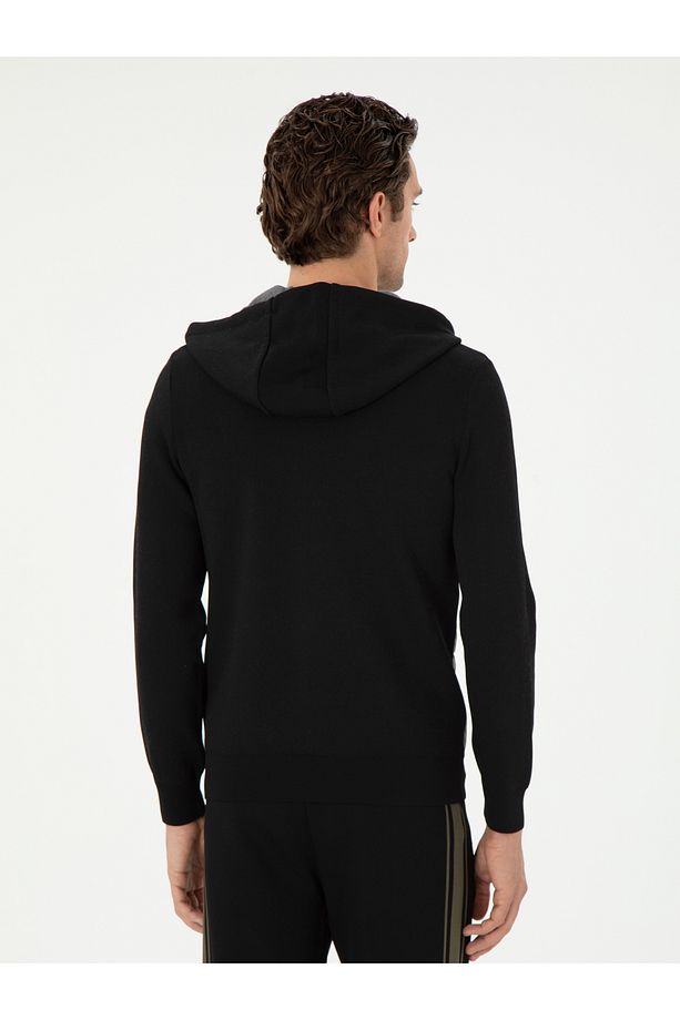Siyah Regular Fit Triko Hırka 50292502-VR046 - 5